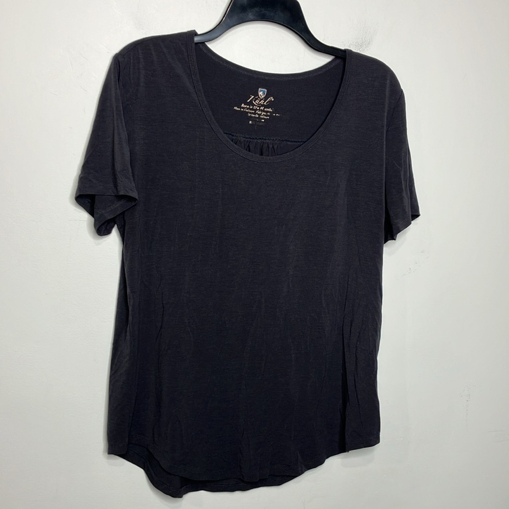 Kuhl charcoal gray curved hem t-shirt size largeβ - Picture 1 of 9